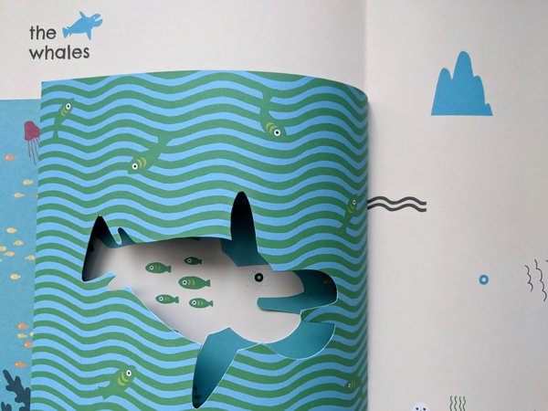 die-cut of a whale